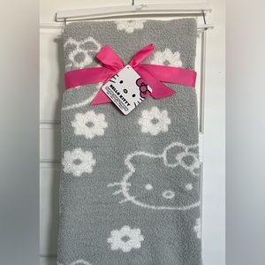 Hello Kitty grey and white reversible blanket/ throw NWT